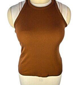 Ultralite - High Neck Tank Womens L Sleeveless Brown Racerback